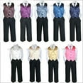 thumbnail image 1 of 4pc Satin Vest Necktie Boy Suit Set Baby Toddler Kid Formal size Small  to 7, 1 of 2
