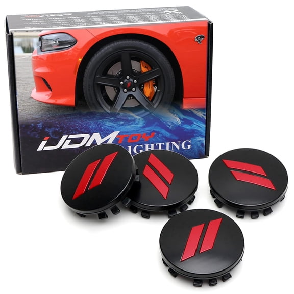 4pc Set 63mm 2.5-Inch Red // Slash Rim Center Cap Cover Replacements