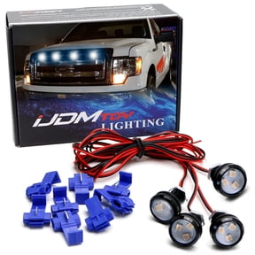 4pc Set Custom Retrofit Xenon White Front Grille Mesh Mount LED Lighting Kit For Trucks SUVs