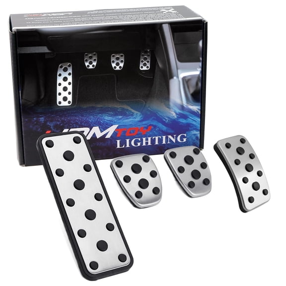 4pc Set Track Design Silver Aluminum Foot Pedal Covers For Subaru Outback Legacy Manual Transmission