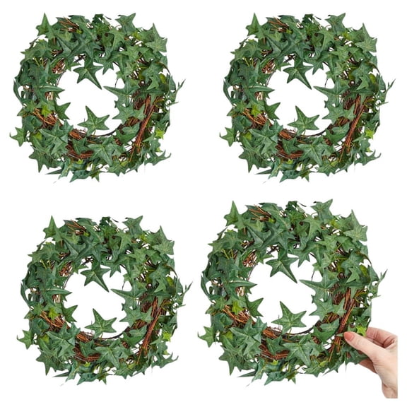 Factory Direct Craft Artificial English Ivy Wreaths, Set of 4, 11 Inch Faux Greenery Wreaths