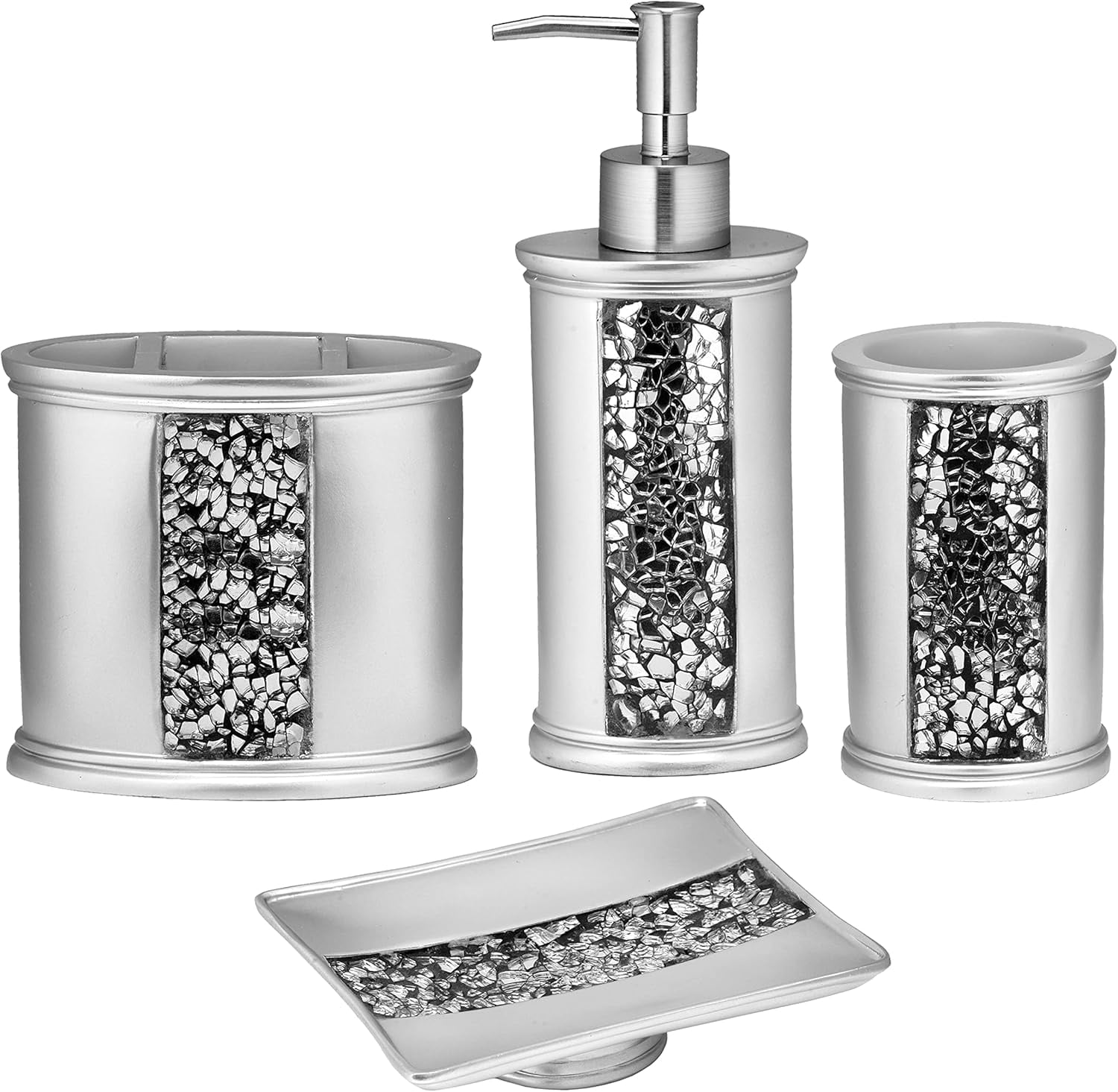 4pc Sinatra Stylish Bathroom Accessories Set Liquid Soap Dispenser ...