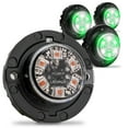 thumbnail image 1 of 4pc SnakeEye III GREEN WHITE LED Hideaway Strobe Light [SAE Class 1] [IP67 Waterproof] [72 Flash Modes] [Multi Units Sync-able] [Steady Override] Emergency Strobe Lights For Vehicles, 1 of 8