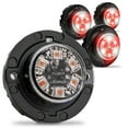 thumbnail image 1 of 4pc SnakeEye III RED CLEAR LED Hideaway Strobe Light [SAE Class 1] [IP67 Waterproof] [72 Flash Modes] [Multi Units Sync-able] [Steady Override] Emergency Strobe Lights For Firefighter Vehicle, 1 of 8