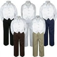 thumbnail image 1 of 4pc Snow White Vest Bow Tie Suit Pants Set Baby Boy Toddler Kid Uniform S-7, 1 of 1