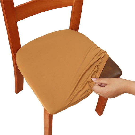 4pc Solid Color Brushed High Elastic Chair Cover Soft and Comfortable Chair Seat Cover for Dining Chair