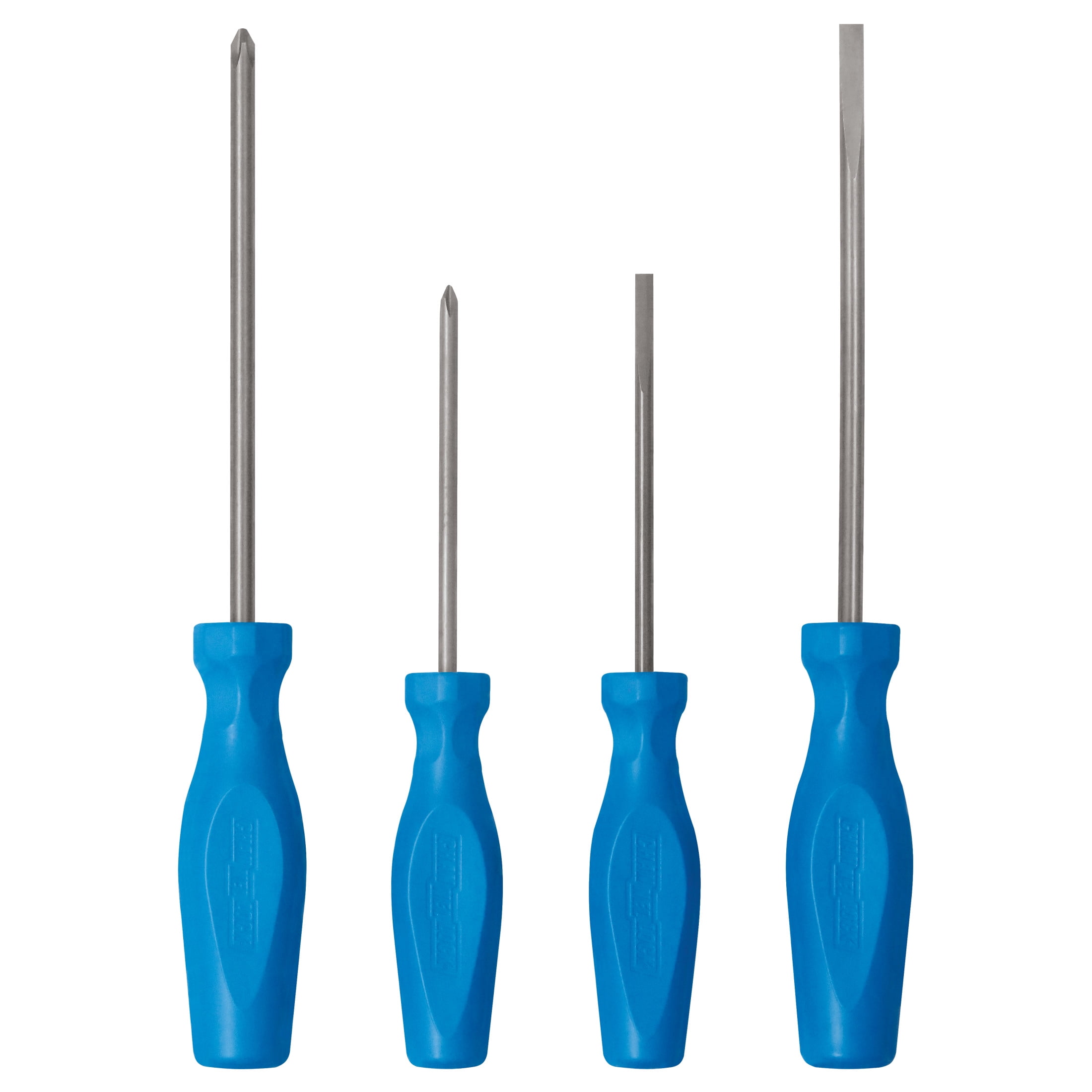 CHANNELLOCK Standard Screwdriver Set, Includes Phillips and Slotted Screwdriver, Precision Machined with Magnetic Tip & Tri-Lobe Grip, Ideal for Home Improvement, Made in USA, 4-tool set (SD-4H)