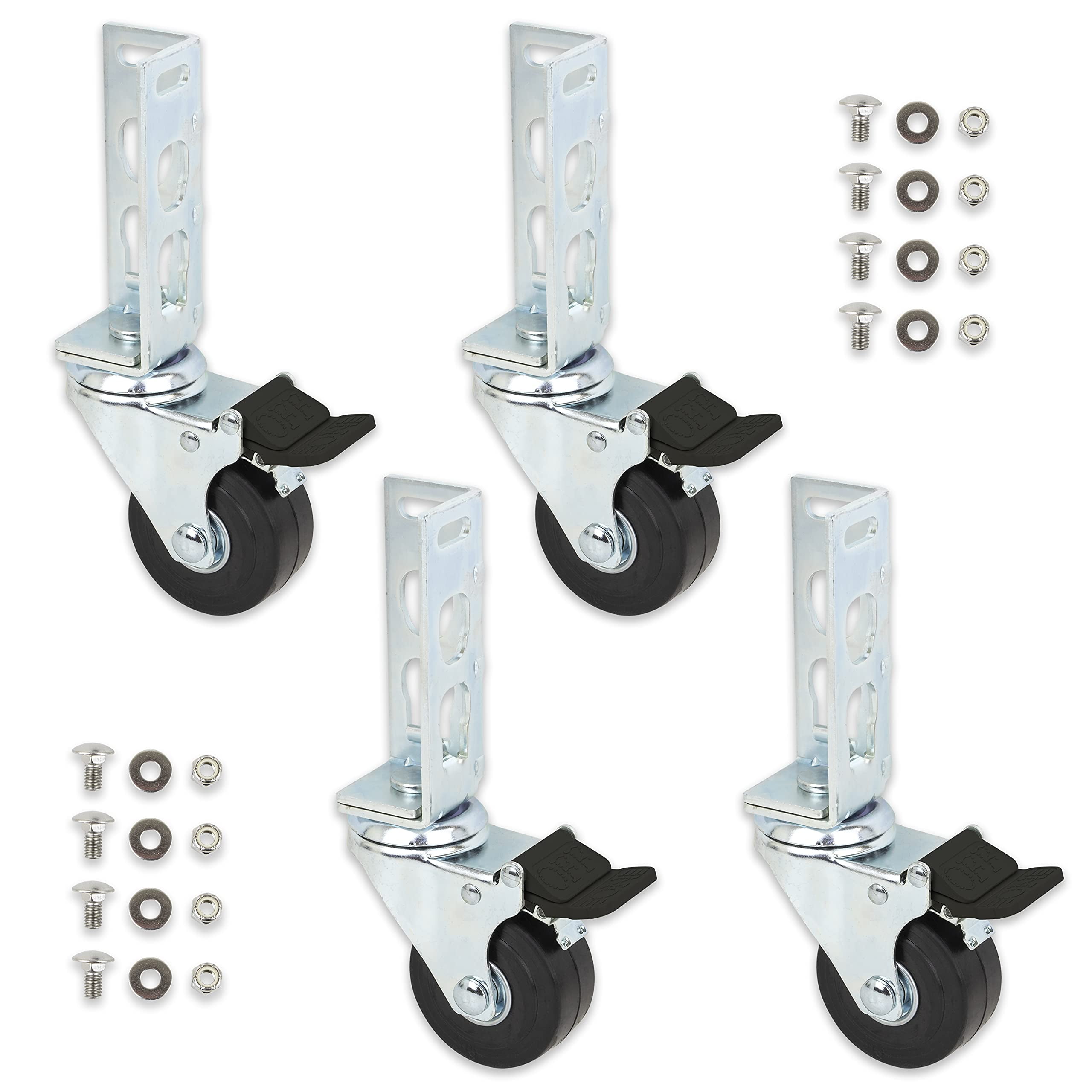 4pc - Storage Rack Caster Wheels (Adapts to Boltless Self Locking ...