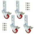 thumbnail image 1 of 4pc - Storage Rack Caster Wheels (Adapts to Boltless Self Locking Shelving Racks) (3" (500 Max Total Capacity)), 1 of 3