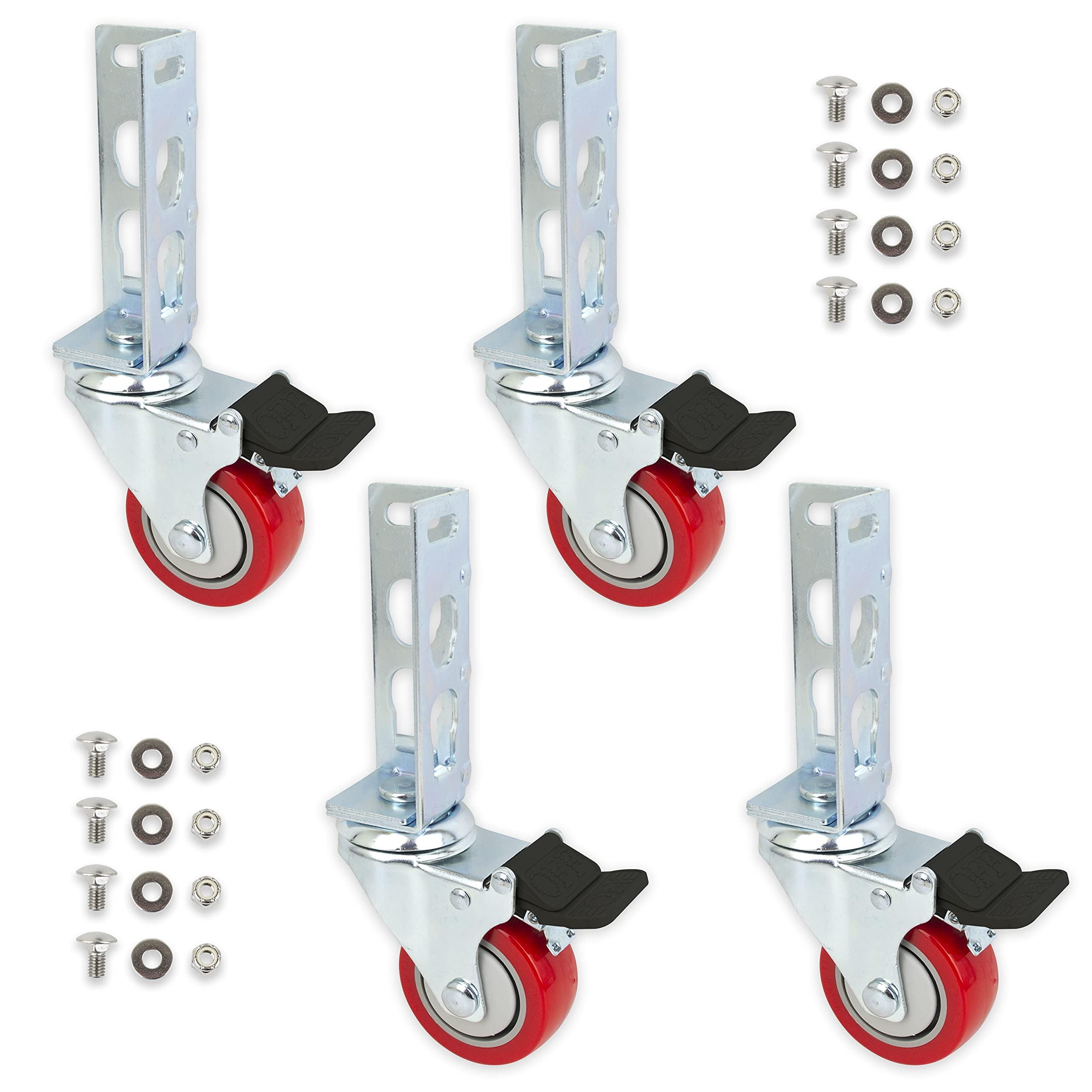 4pc Storage Rack Caster Wheels for Boltless Self Locking Shelving Racks ...