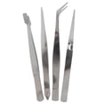 thumbnail image 1 of 4pc Tweezer Set Self Locking Craft / Hobby Model Making Stamp Steel TE818, 1 of 3