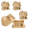 thumbnail image 1 of 4pc Unfinished Kraft Paper Mache House Boxes - for Crafts, and Displays - Factory Direct Craft, 1 of 5