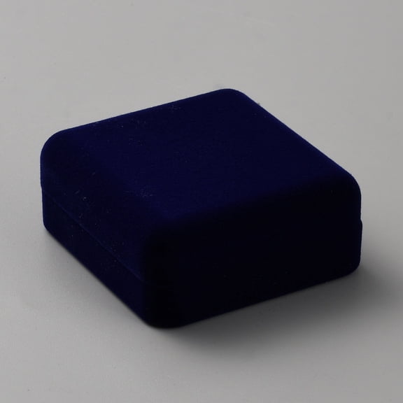 4pc Velvet Badge Storage Gift Boxes Square Midnight Blue 6.8x6.6x2.8cm