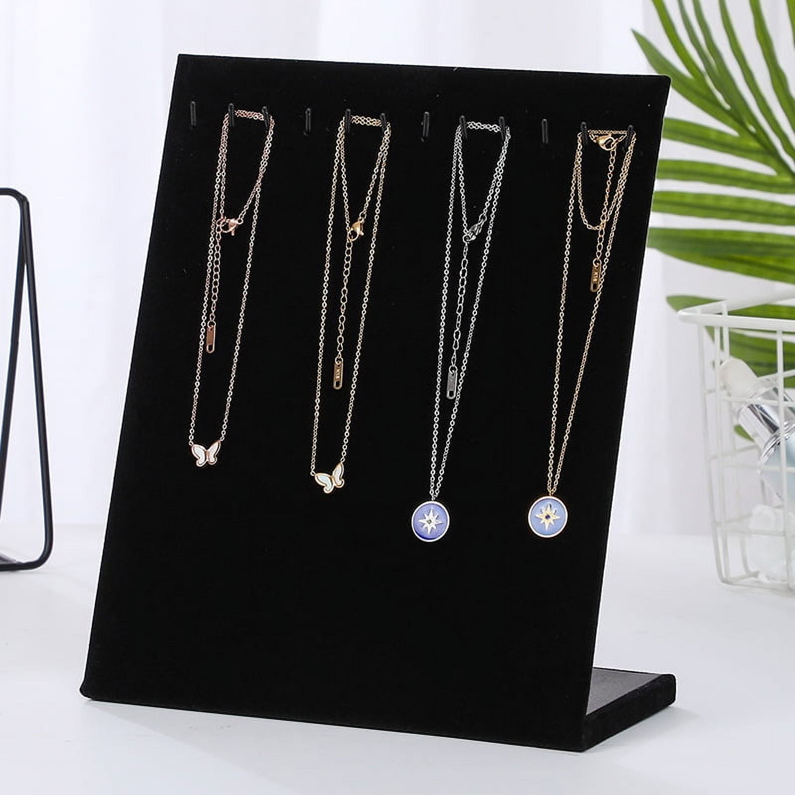 4pc Velvet Necklace Display Stands Jewelry Display Rack L-Shaped ...