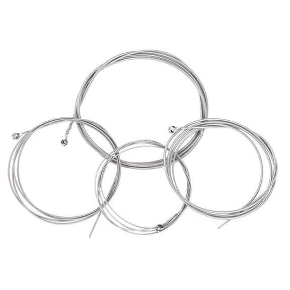 4pcs 0.1 / 0.08 / 0.055 / 0.04 Inch Solid Steel Strings for 4 Guitar Strings