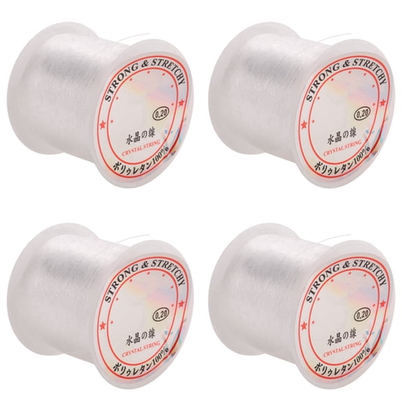 4pcs 0.2mm Diameter Clear Nylon Fish Fishing Line Spool Beading String