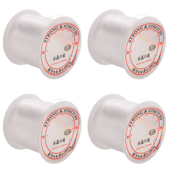 4pcs 0.2mm Diameter Clear Nylon Fish Fishing Line Spool Beading String