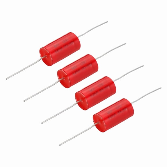 4pcs 0.47uf Frequency Divider Capacitor, 250V Red Axial Audio Speaker Crossover MKP Film Capacitor