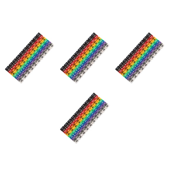 4pcs 0- Coded Clip on Cable Identification Wire Cord Cable Marker shape 100 Pieces ( 4MM )