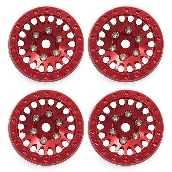 4pcs 1.0 Inch Beadlock Wheels for 1/18 Remote Control Crawlers SCX24 and TRX4M Remote Control Car Parts