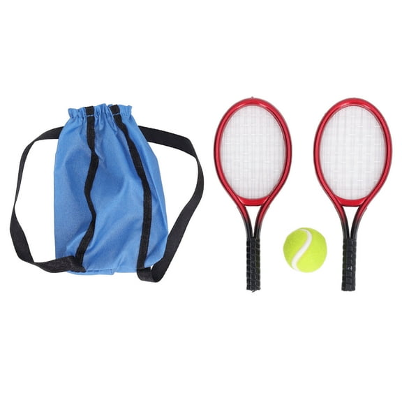 4pcs 1:12 Mini Tennis Racket Ball Set Decoration with Storage Bag Doll Accessories Xmas Gift For Boys Girls 3-6 Year Old