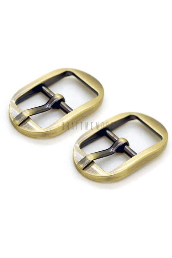 4pcs 1/2", 5/8" Belt Buckle Single Prong Oval Center Bar Buckles for Belt Purse Making Accessories SC60 (1/2 Inch, Brushed Brass)