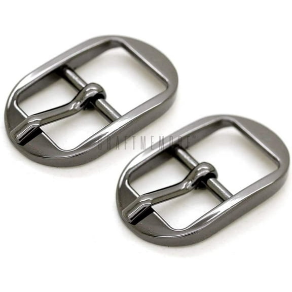 4pcs 1/2", 5/8" Belt Buckle Single Prong Oval Center Bar Buckles for Belt Purse Making Accessories SC60 (1/2 Inch, Gunmetal)