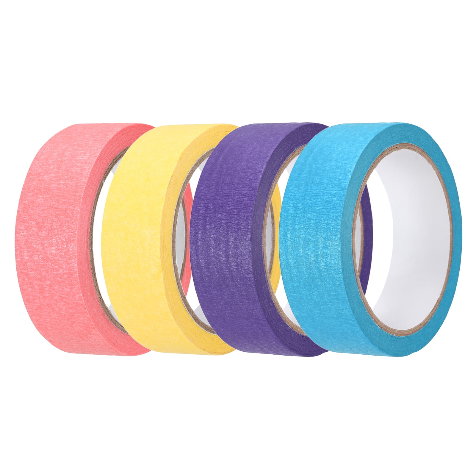 4pcs 1-3/16" x 22 Yard Colored Masking Tape, Blue Pink Purple Yellow