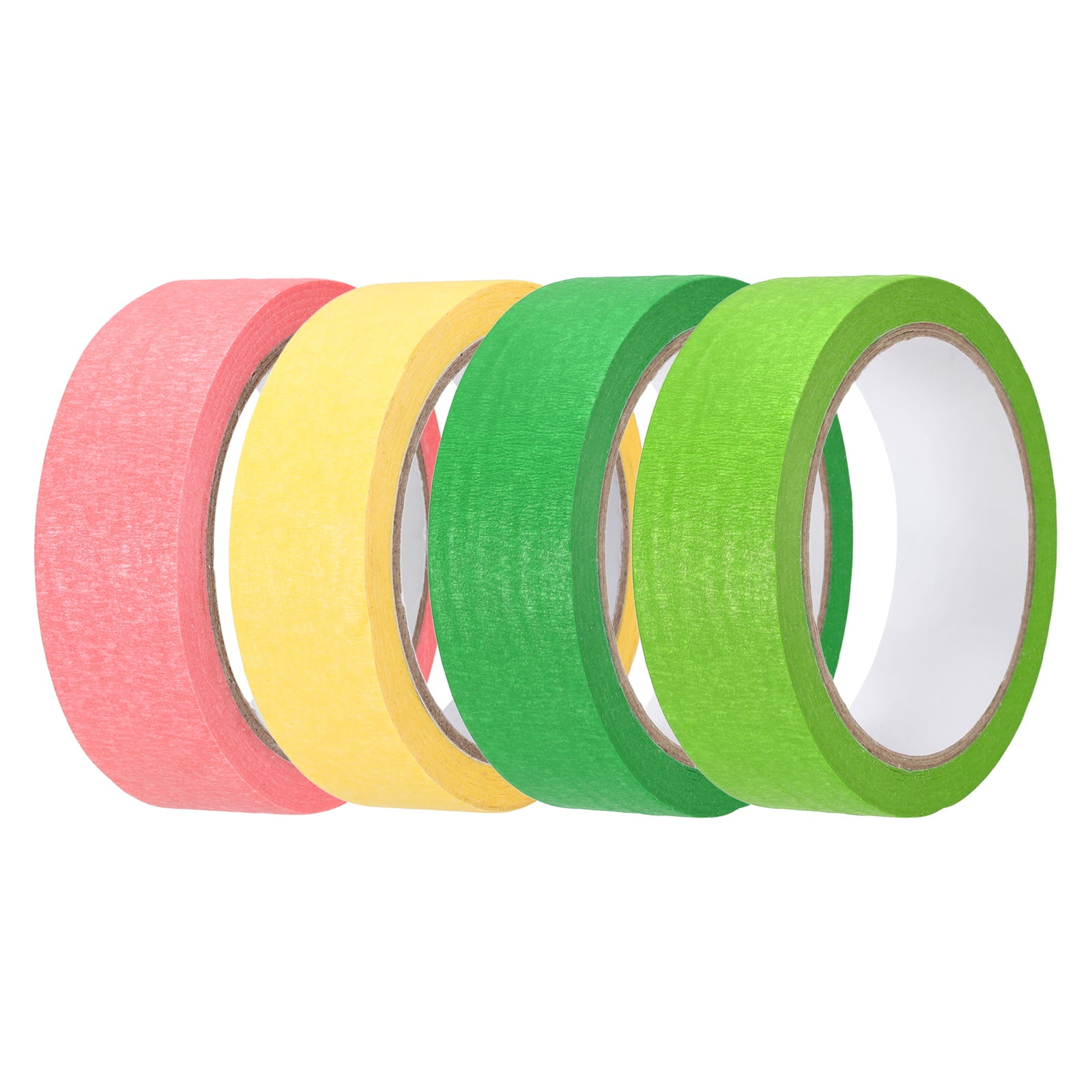4pcs 1-3/16" x 22 Yard Colored Masking Tape, Green Pink Yellow