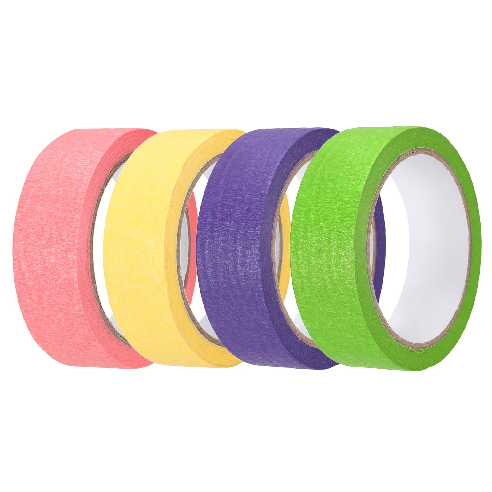 4pcs 1-3/16" x 22 Yard Colored Masking Tape, Pink Yellow Purple Green