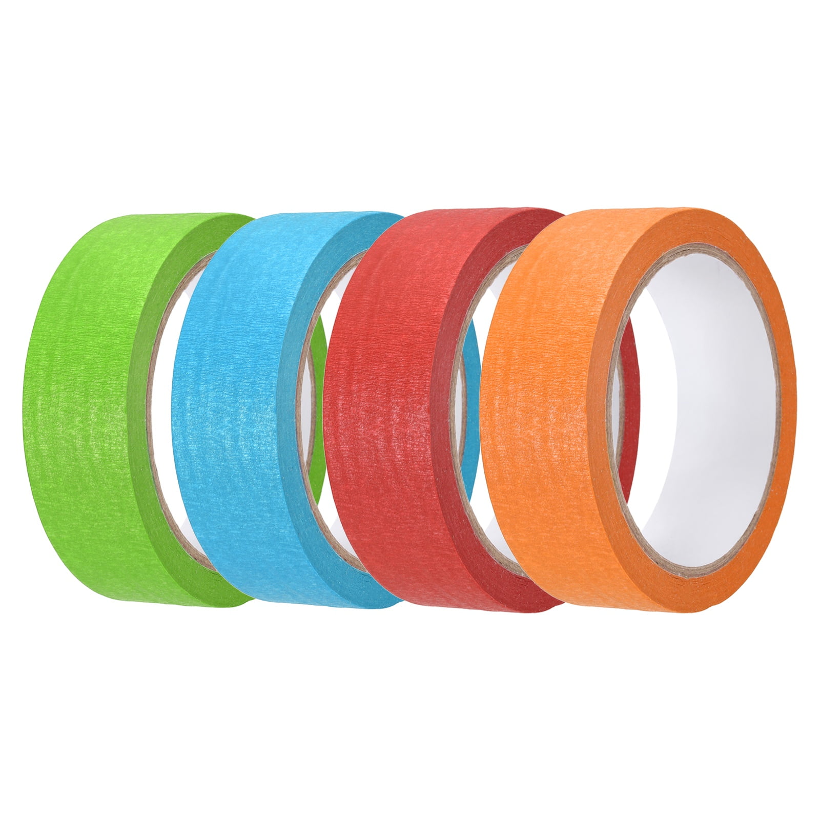 4pcs 1-3/16" x 22 Yard Colored Masking Tape, Red Orange Blue Green