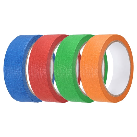 4pcs 1-3/16" x 22 Yard Colored Masking Tape, Red Orange Dark Blue Dark Green