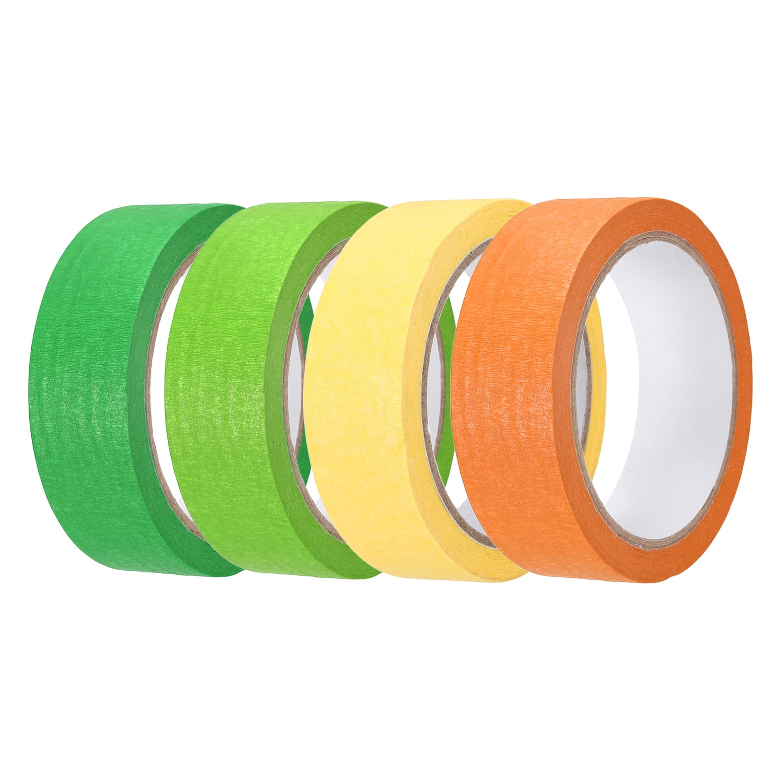 4pcs 1-3/16" x 22 Yard Colored Masking Tape, Yellow Orange Green