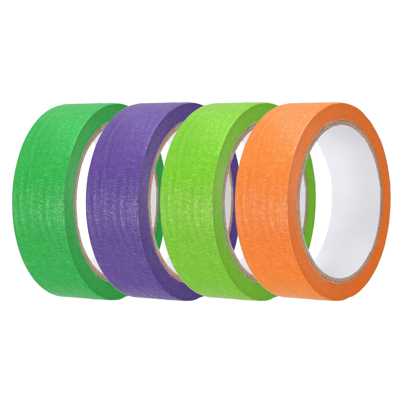 4pcs 1-3/16" x 22 Yard colorful Masking Tape, Green Orange Yellow