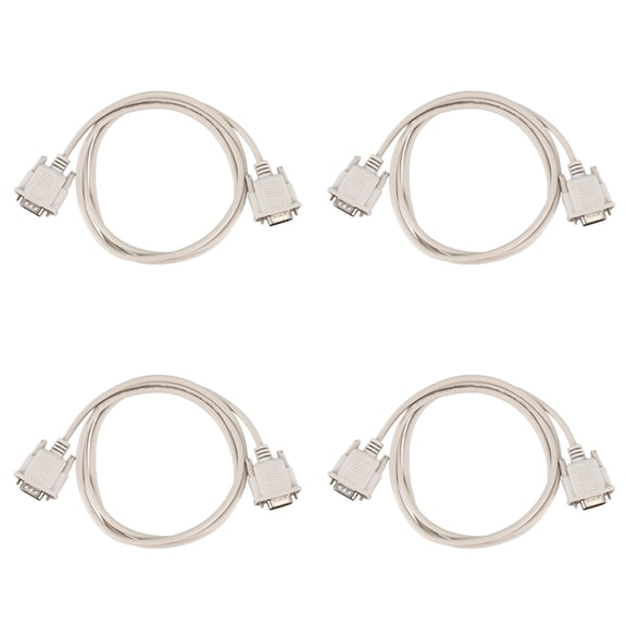 4pcs 1.4M RS232 DB9 9 Pin Male to VGA Video 15 Pin Male Adapter Cable Light Gray