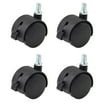 Uxcell 2 Inch Twin Wheel Furniture Casters With Brake - M10x15mm Threaded Stem, 44lb Load Capacity, Swivel Design 5 thumbnail image