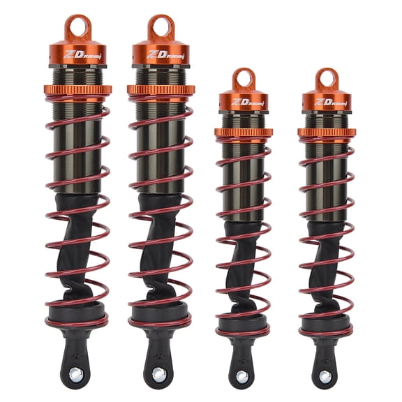 4pcs 1/8 Car Metal Oil Pressure Adjustable Front Shock Damper Rear Shock Damper (Orange)