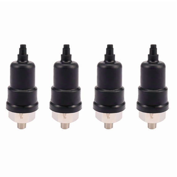 4pcs 1/8 Inch Male QPM11-NO Adjustable Diaphragm Type Pressure Switch Normal Open,4X pressure switch,Black