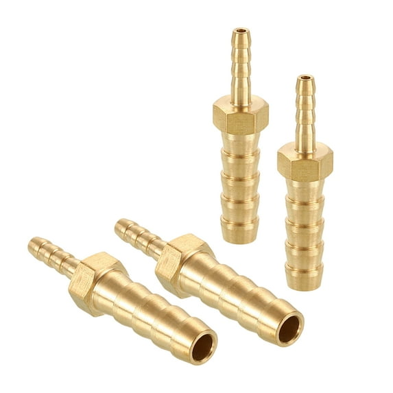 4pcs 1/8" To 1/4" Brass Hose Barb Fitting Metals Splicer Mender for 3D Printing, Air Compressor, CNC Machine, Dies