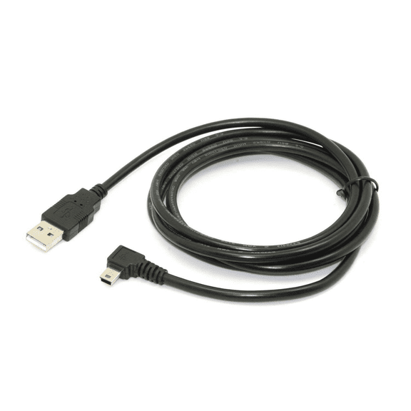 4pcs 1.8M Mini USB B Type 5Pin Male 90 Degree Left Angled to USB 2.0 Male Data Cable Black Color