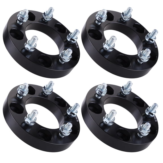 Gsuatey 4pcs 1" Flange Wheel Adapter 5x5 To 5x4.75/ 5x127 To 5x120.7 Spacers 12x1.5 Double Head Bolts 87.1mm Center Hole Diameter
