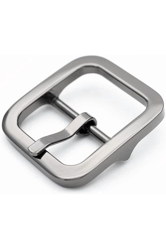4pcs 1 Inch Single Prong Belt Buckle Square Center Bar Buckles Leather Craft Accessories D3140 (Gunmetal)