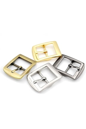 4pcs 1 Inch Single Prong Belt Buckle Square Center Bar Buckles Leather Craft Accessories SC36 - Pick Color! (1 Inch, Brushed Brass)