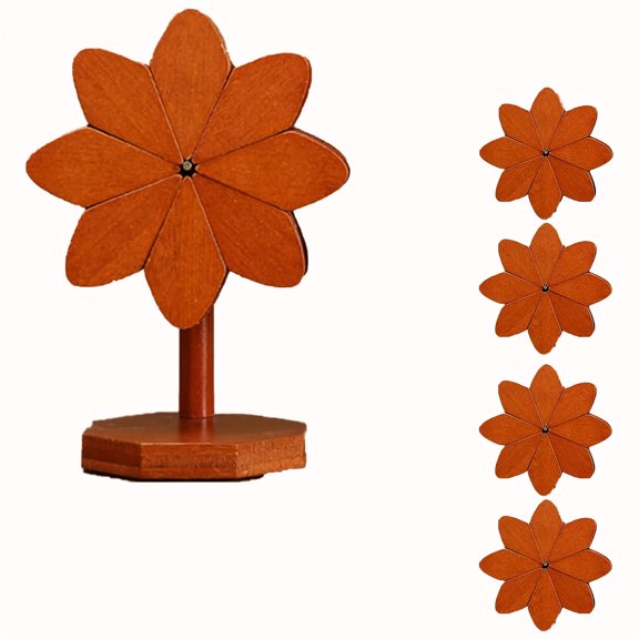 4pcs + 1 New Creative Vertical Wooden Tripod, Designed for Hot Pot, Hot Dishes, And Frying Pans, Resembling a Windmill Tree, a Wooden Tripod for Hot Dishes, Serving As a Placemat, Coaster