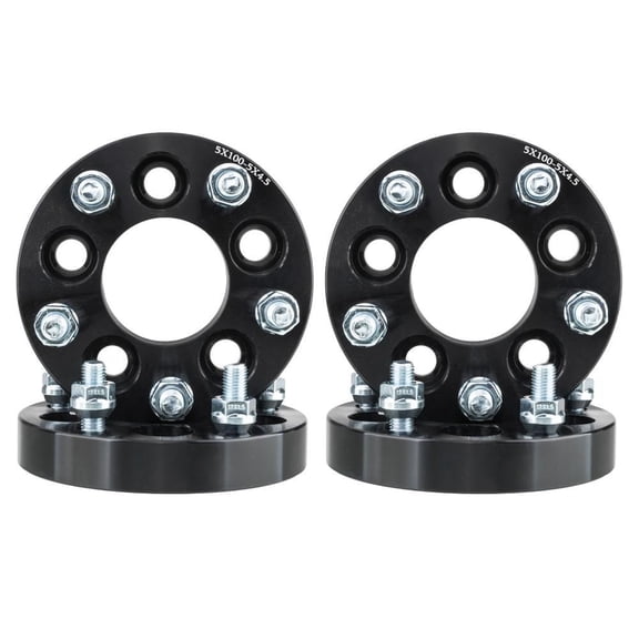 4pcs 1" Thick 5x100 to 5x114.3 Wheel Adapters, 12x1.5 Thread, Black Spacers for Vehicle Bolt Pattern Conversion