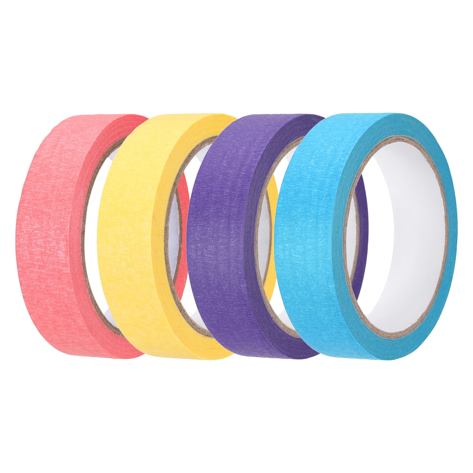 4pcs 1" x 22 Yard Colored Masking Tape, Blue Pink Purple Yellow