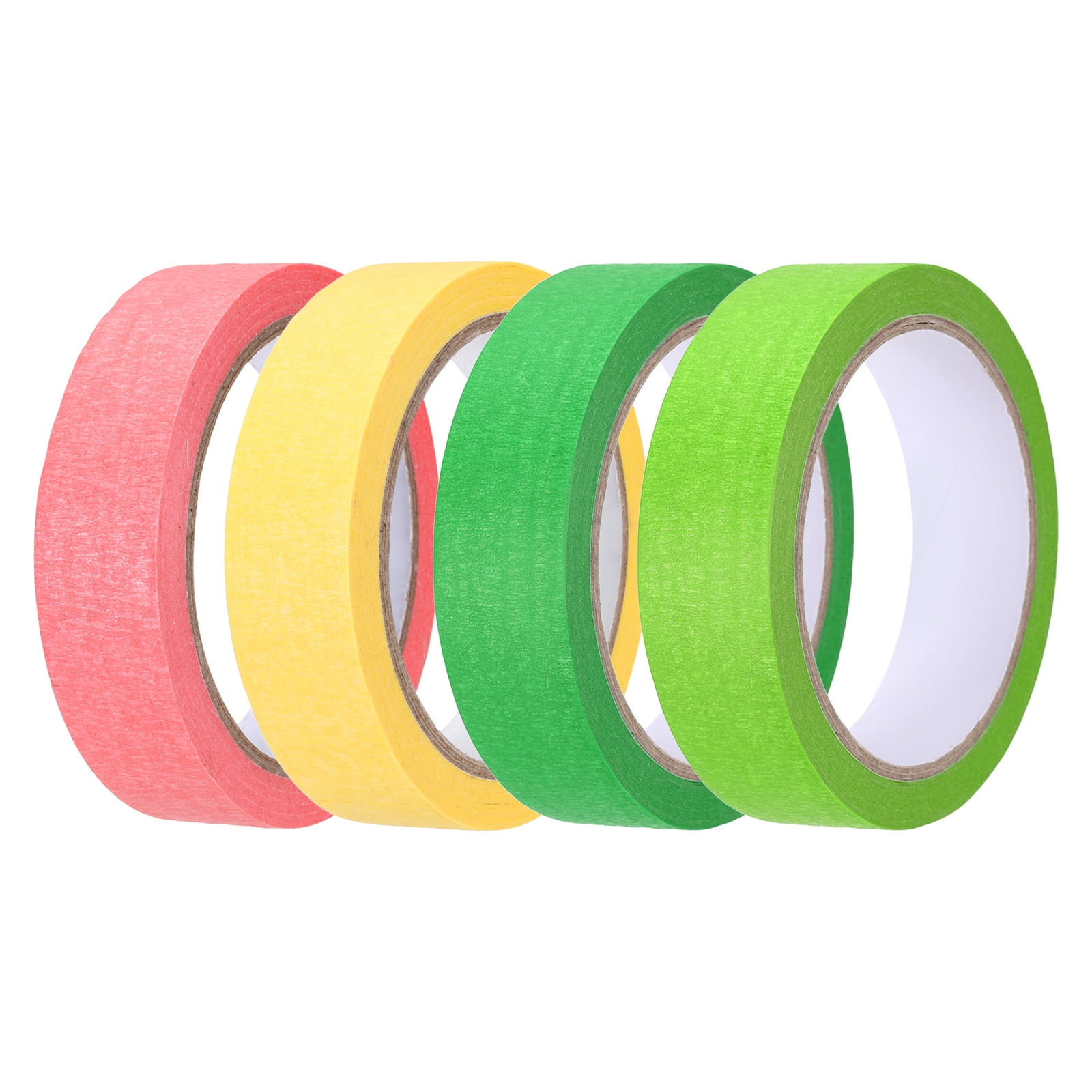 4pcs 1" x 22 Yard Colored Masking Tape, Green Pink Yellow