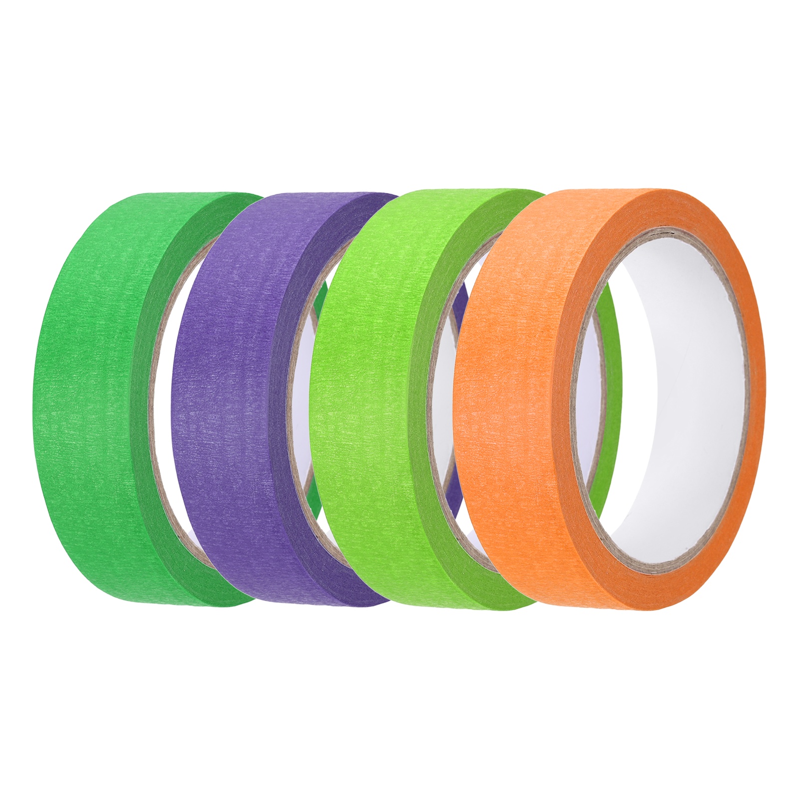 4pcs 1" x 22 Yard colorful Masking Tape, Green Orange Yellow