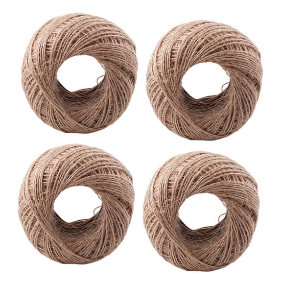 4pcs 100 Meter - Natural Textured Hessian Twine String 1mm,4 roll of String