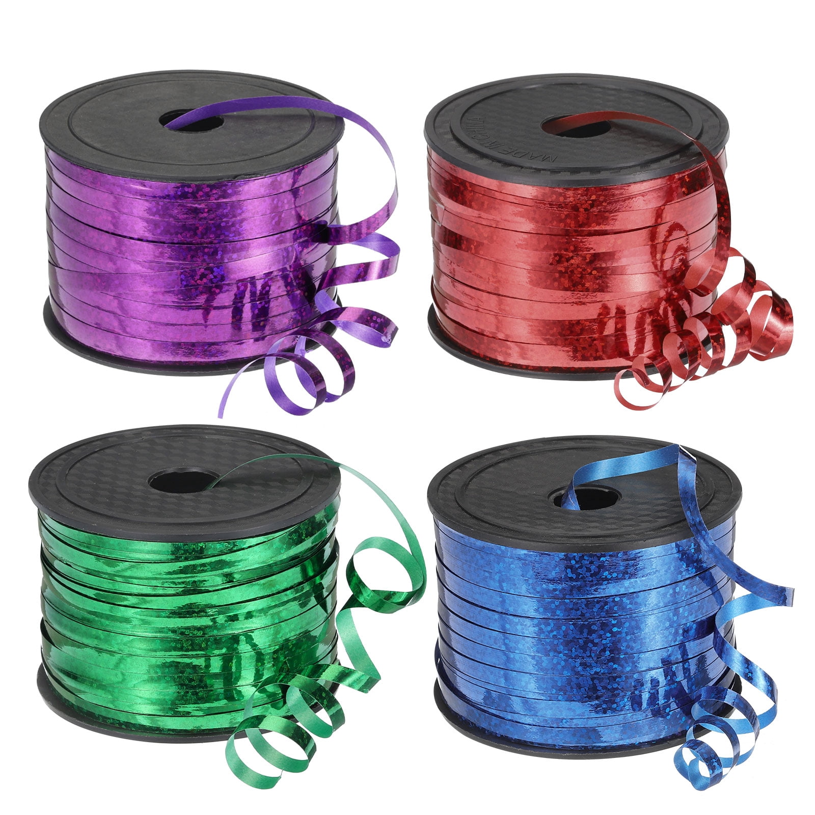 Balloon Spring Ribbon 4pcs 100 Yards Glitter Curling Ribbon Crimped Balloon String Metallic 3 ...